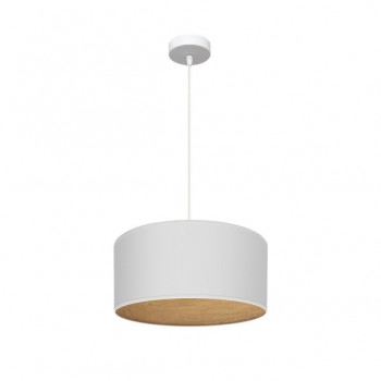 Distribuidor - Lâmpadas Diversas | Colgantes Moderno | COLGANTE TANIA 1XE27 BLANCO/BLANCO-MADERA CLARA REGX40X40 CM Ref: 188394001